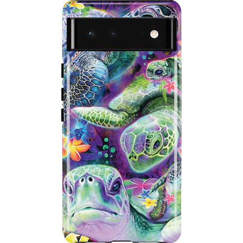 Rainbow Sea Turtles by Sheena Pike Pixel Cases